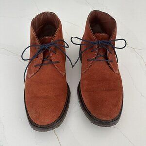 Johnston & Murphy Chukka Boots Men Size 8 Burnt Orange Suede Leather Ankle Shoes